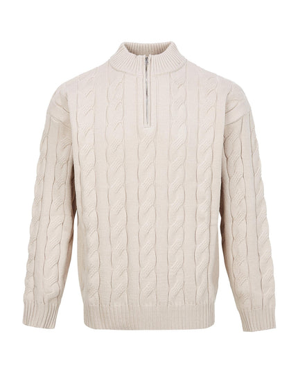 Loose Feeling Old Money British Half Zipper Heavy Sweater