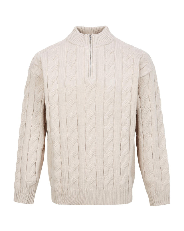 Loose Feeling Old Money British Half Zipper Heavy Sweater