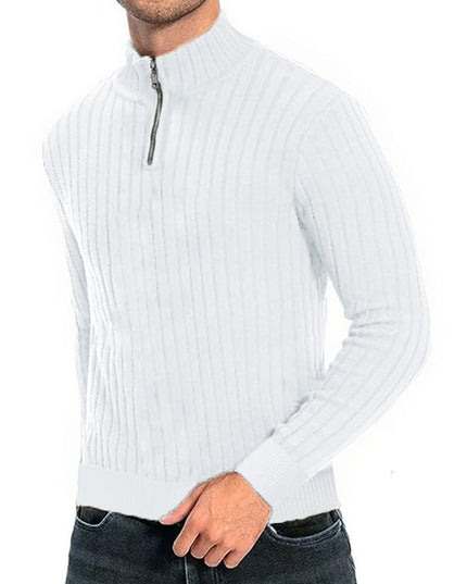 Leisure Pullover Men's Half-high Collar Zip Sweater