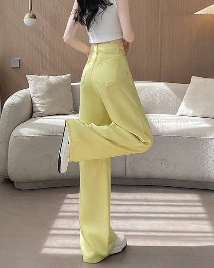 Women's Thin American-style Yellow Jeans