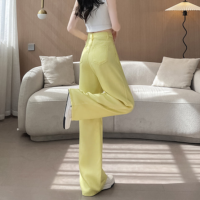 Women's Thin American-style Yellow Jeans