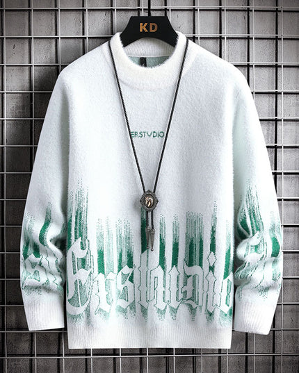 Men's Winter Thickened Half High Collar Warm Sweater