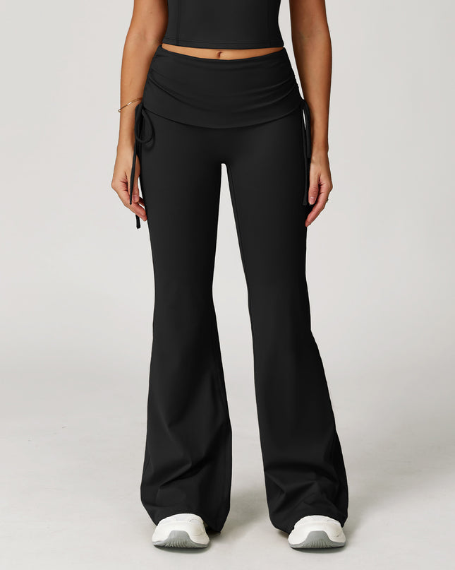 Fold High Waist Flared Pants Nude Feel Wide Leg Slimming Trousers Women