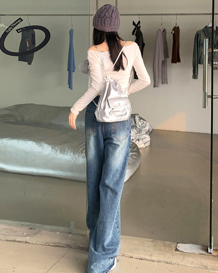Women's Straight Loose American Retro Wide Leg Jeans