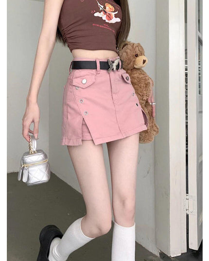 Summer Dopamine Girl Wear Denim Skirt