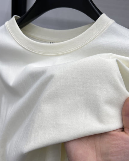 Long-staple Cotton Round Neck Extended Off-shoulder Bottoming Shirt For Men