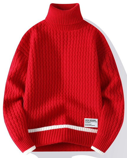 Fashion Personality New Mock Neck Sweater Men