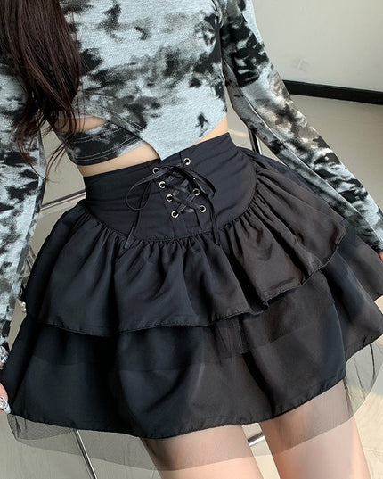 Niche Jk High Waist Mesh Skirt