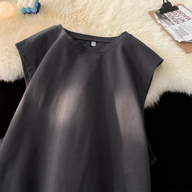 Men's Loose Pullover Solid Color Tank Top Sleeveless T-shirt