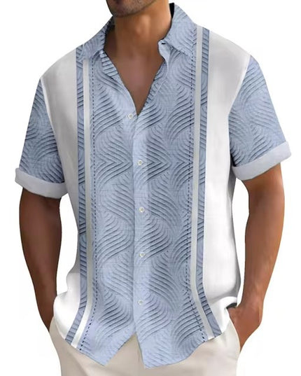 3D Digital Printing Summer Striped Shirt Male