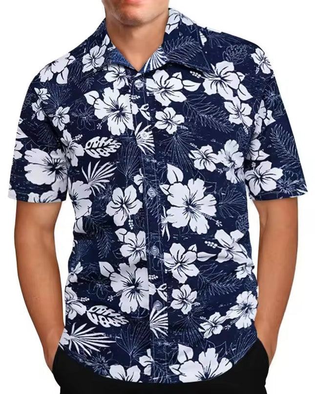 Men's Shirt Printed Beach Short Sleeve Top