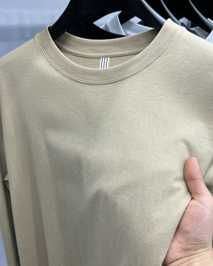 Long-staple Cotton Round Neck Extended Off-shoulder Bottoming Shirt For Men