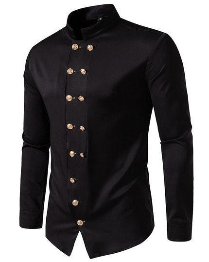 Autumn And Winter New Men's Fashion Solid Color Shirt