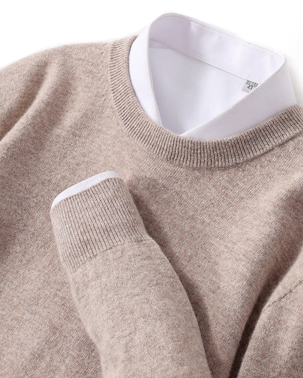 Men's Pure Wool Round Neck Autumn And Winter Knitted Sweater
