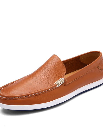 Men's Casual Leather Shoes Leather Soft Bottom Summer Breathable