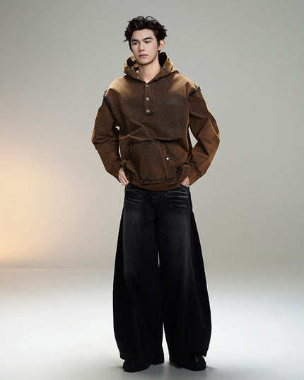 Spring New American Retro Heavy Industry Hooded Jacket