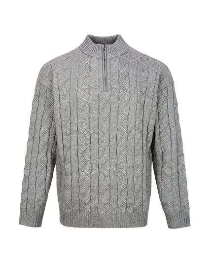 Loose Feeling Old Money British Half Zipper Heavy Sweater