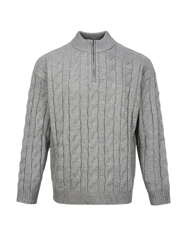 Loose Feeling Old Money British Half Zipper Heavy Sweater