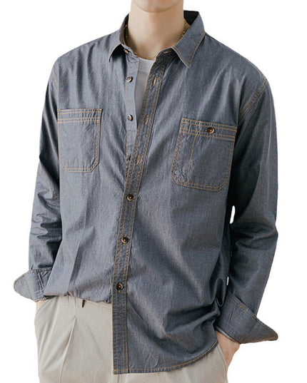 American Retro Denim Shirt Men's Cotton