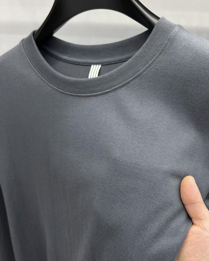 Long-staple Cotton Round Neck Extended Off-shoulder Bottoming Shirt For Men