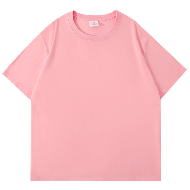 Cotton Short Sleeve T-shirt Men's Summer Loose Half Sleeve Solid Color