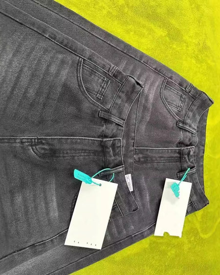 Washed Jeans Plus Size High Waist Loose Straight Wide Leg Pants