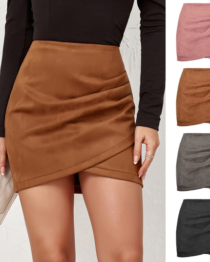 Solid Color Sheath Skirt Autumn And Winter Irregular Women's Clothing