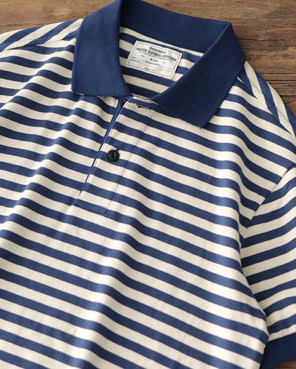 Summer Loose Lapels Men's Retro Casual Striped Short Sleeve