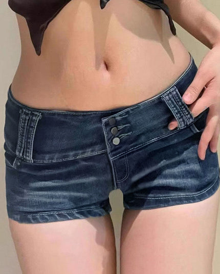 2025 Summer Retro Low Waist Hot Girl Denim Super Short Shorts