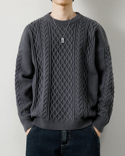 Round Neck Sweater Knitwear Men's Knitted Sweater