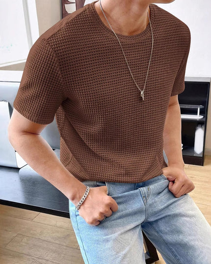 Men's Casual Loose Solid Color Short Sleeve
