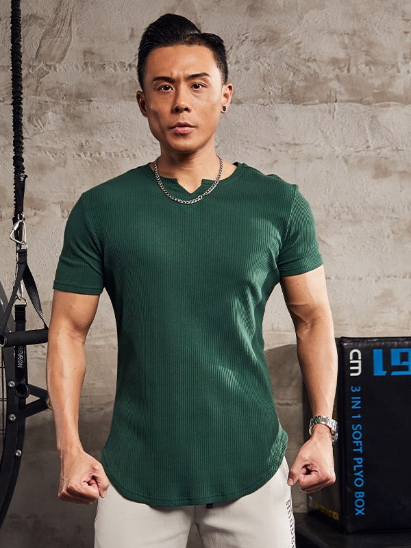 Quick-drying Striped Thin Fashion Slim-fit Short Sleeve