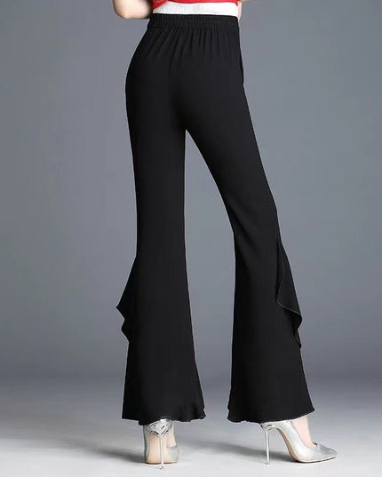 Spring And Summer New High Waist Black Bell-bottoms