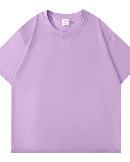 Cotton Short Sleeve T-shirt Men's Summer Loose Half Sleeve Solid Color
