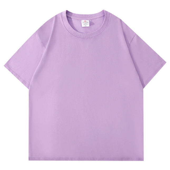 Cotton Short Sleeve T-shirt Men's Summer Loose Half Sleeve Solid Color