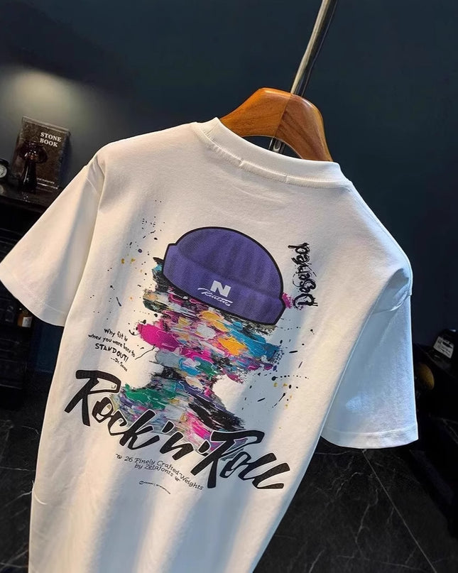 Loose Printed Casual All-match T-shirt For Men