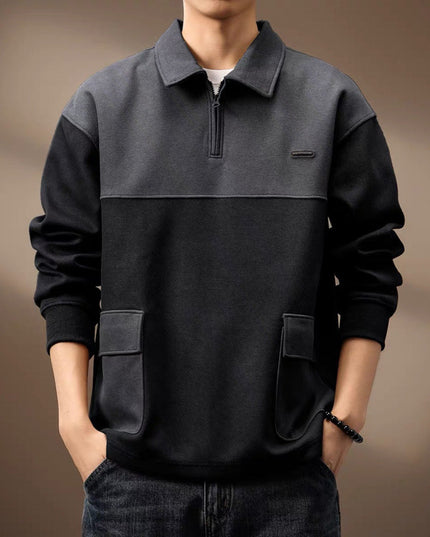 High-end Plaid Texture American Polo Shirt