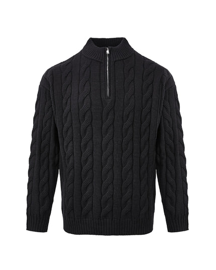 Loose Feeling Old Money British Half Zipper Heavy Sweater