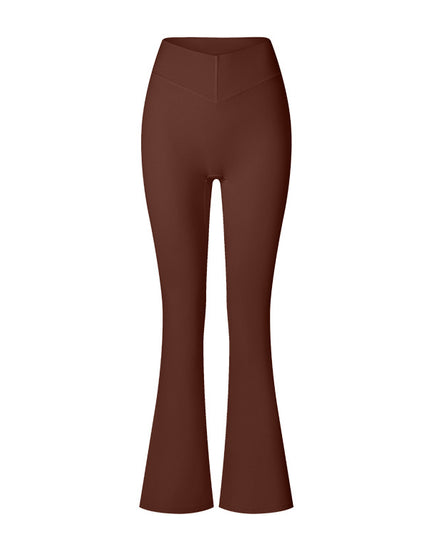 Brushed Flared V-waist Sports Tight Trousers