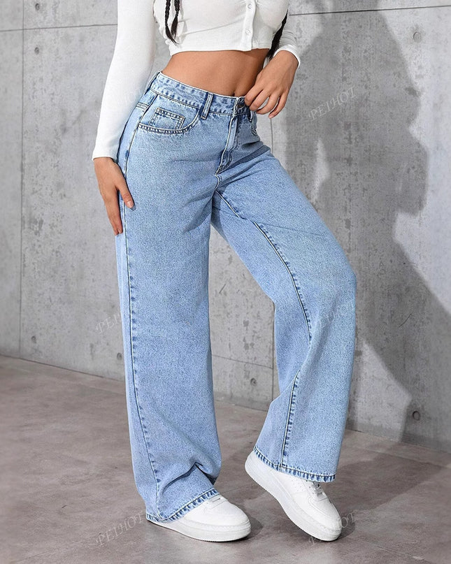 Women's Printed Jeans Summer Loose Trendy