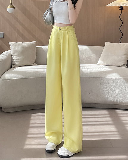 Women's Thin American-style Yellow Jeans