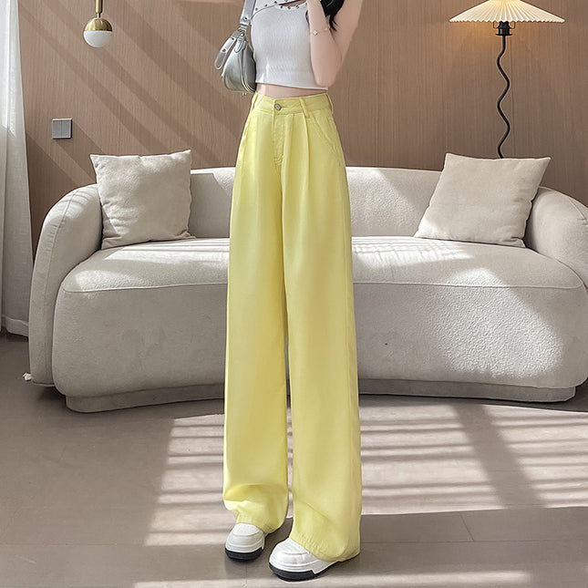 Women's Thin American-style Yellow Jeans