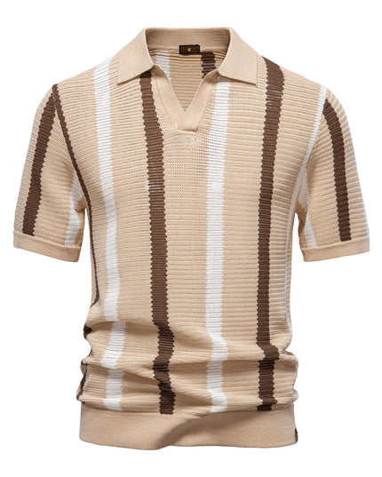 Breathable Hollow Men's Short-sleeved Polo Shirt Sweater