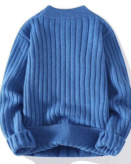 Men's Solid Color Sweater Hong Kong Style Loose Fashion Twisted Flower