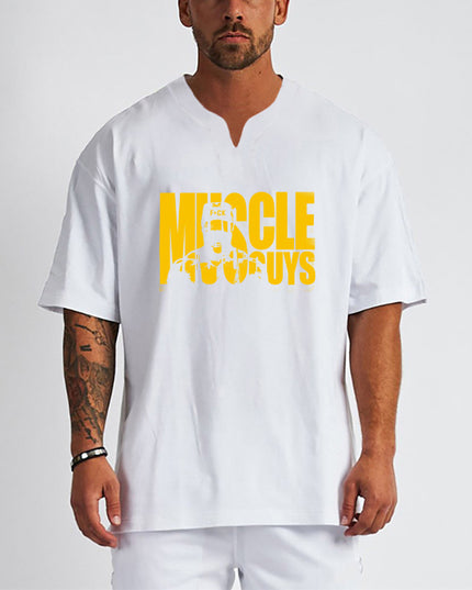 Fashionable Breathable Fitness Muscle Short Sleeve Men