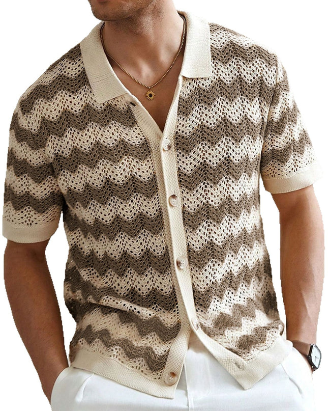 American-style Hollow Jacquard Corrugated Sweater