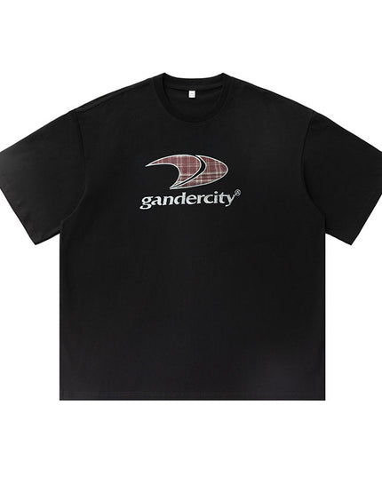 Retro Contrast Color Check Printed T-shirt For Men