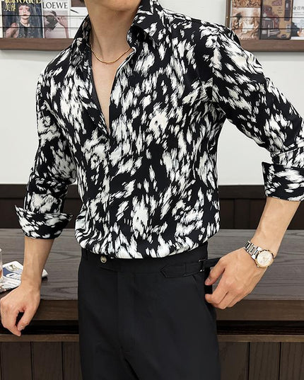 Fashion Personalized Men's Printed Slim Shirt