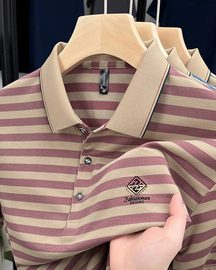 Striped Casual Men's Short Sleeve