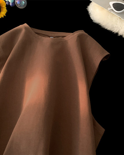 Men's Loose Pullover Solid Color Tank Top Sleeveless T-shirt